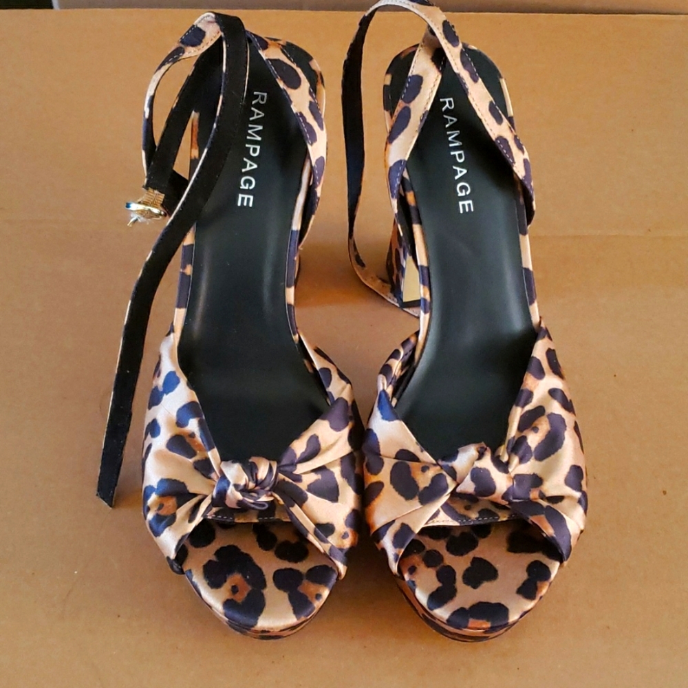 Rampage leopard knot heels 9